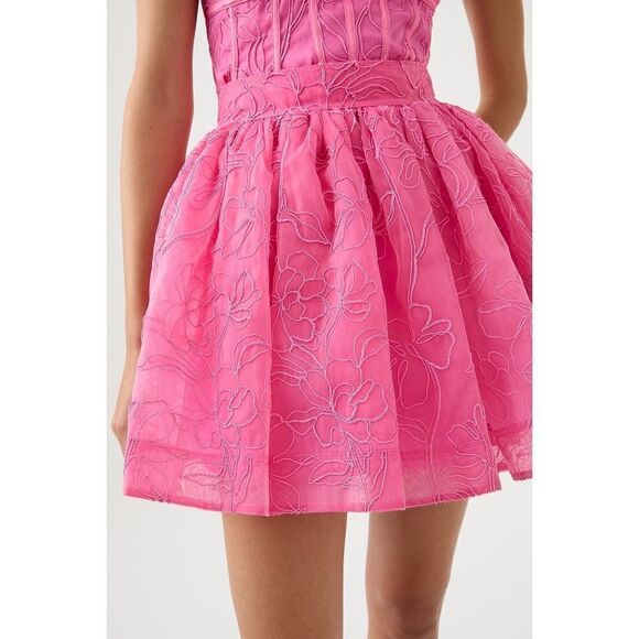 AJE Evangeline Cornelli Mini Dress pink AU8/US4 - Picture 4 of 11
